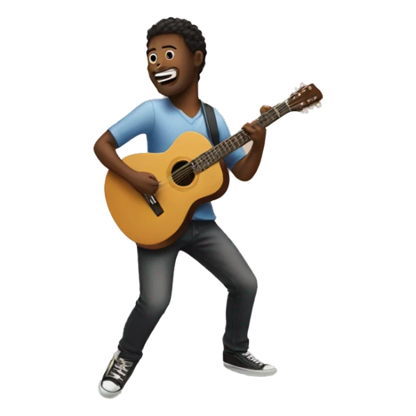 Me standing on a guitar flying through the air sticker