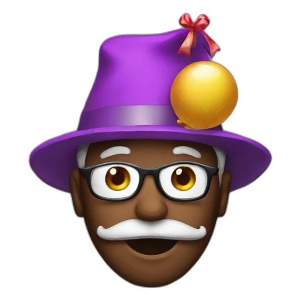 man Wearing a mask and birthday hat  sticker