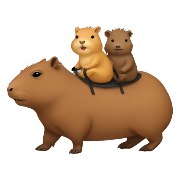 little capybara riding on capybara sticker