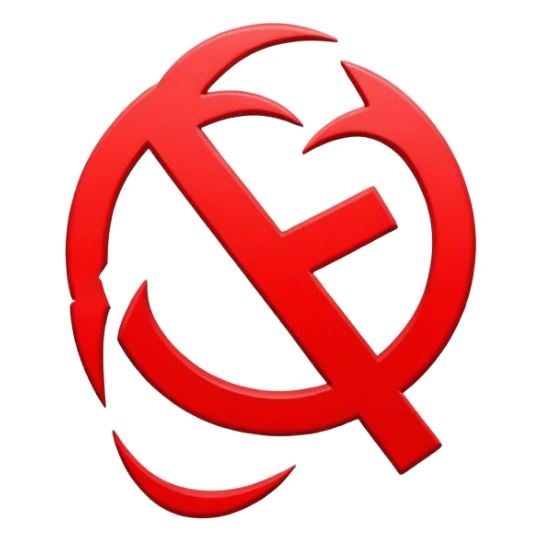 Negative symbol, minus sign, red sticker