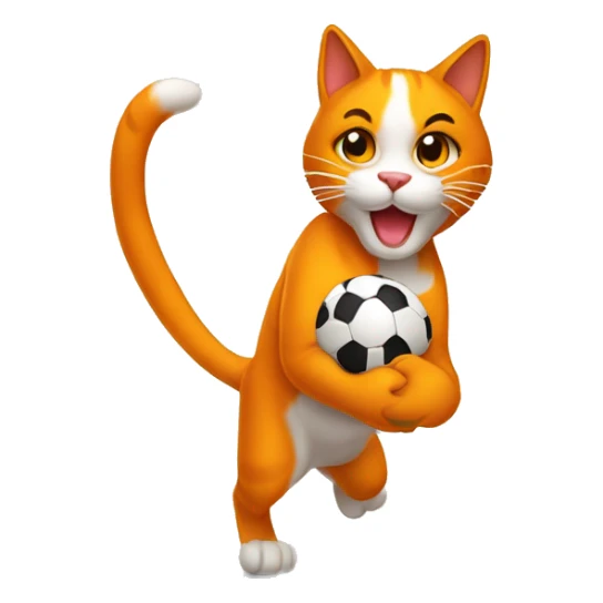 Gato naranja jugando con una pelota  sticker