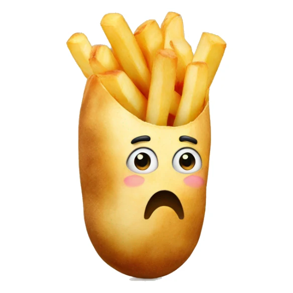 a potato becoming a french frie sticker