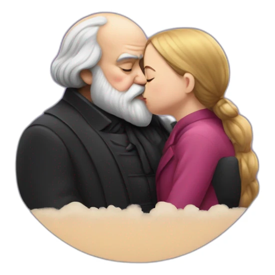 greta thunberg kisses the fat karl marx sticker