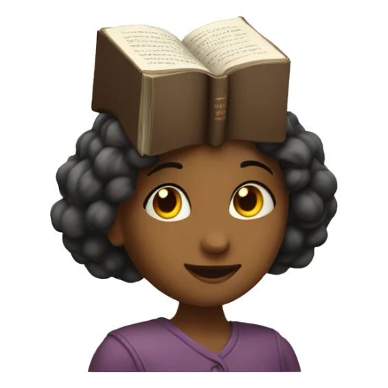 A girl with a Book on the head sticker