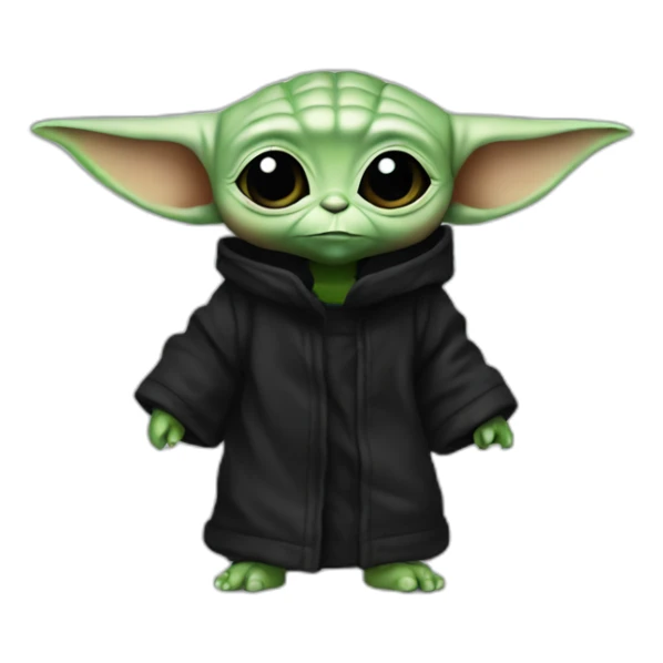 baby yoda with black rave outfit sticker