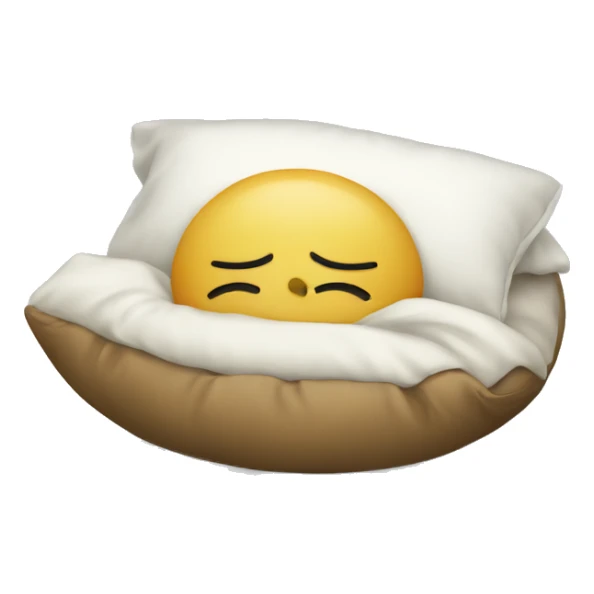 A sleepy emoji with a pillow  sticker