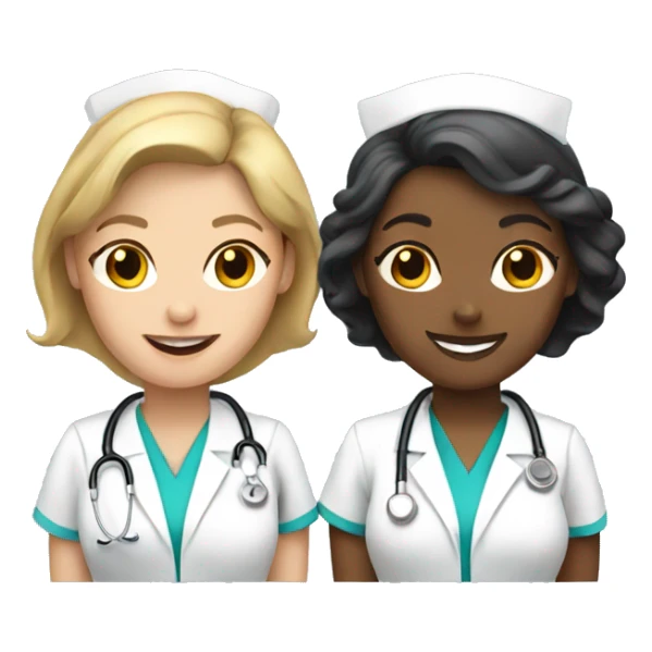three white female nurse friends sticker