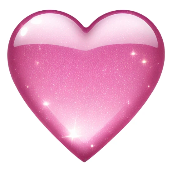 A transparent glass, pink sparkle heart sticker