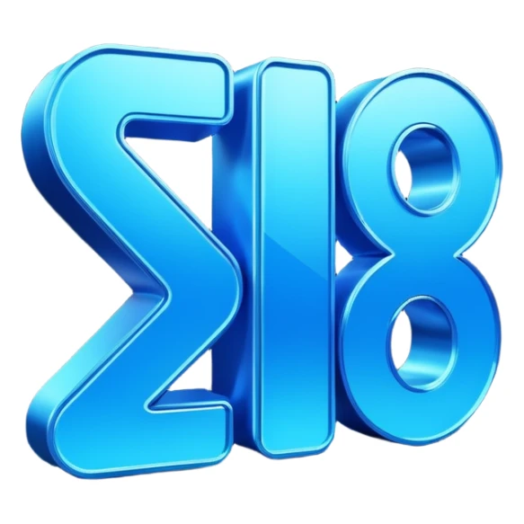 3D-rendered digital text that reads '!spin 123456' in bold, futuristic lettering. The letters are glossy, vibrant electric blue with metallic reflections and subtle neon edges.  sticker