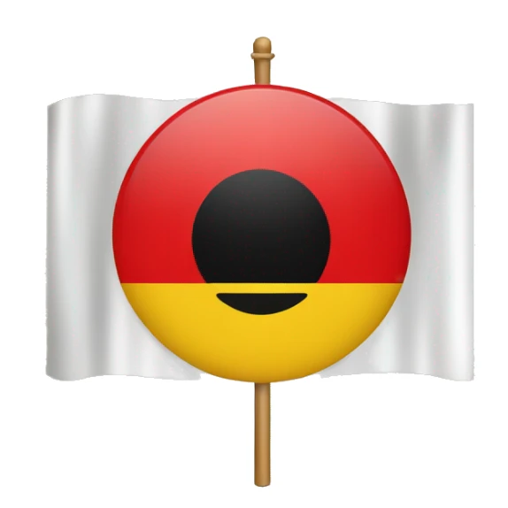 Flag with red and black rectangles with a yellow circle in the middle  sticker