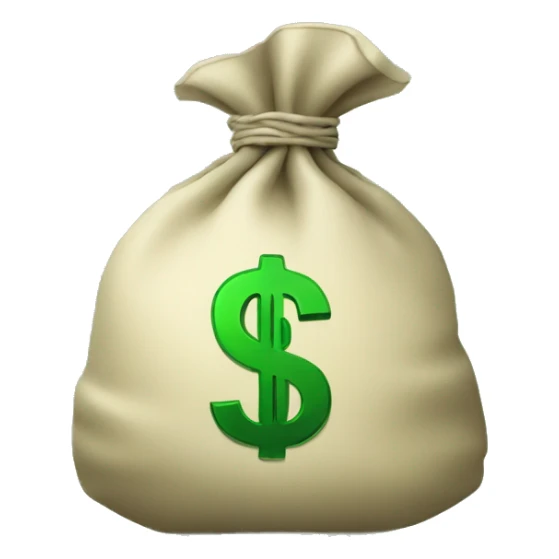 Money bag with green dollar sign sticker