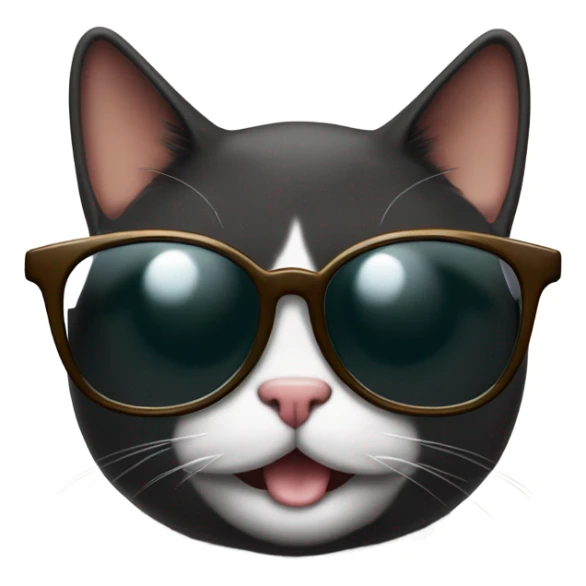 gato negro con lentes de sol tomando un fernet sticker