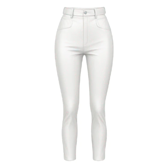 White High waisted straight leg leather pants isolated sticker