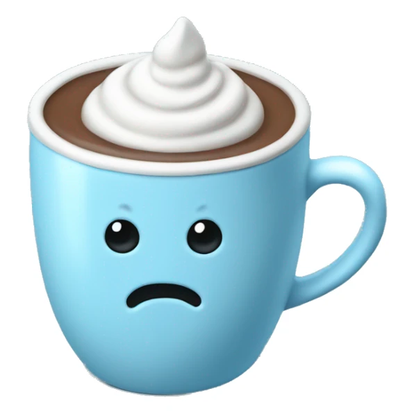 baby blue hot chocolate cup sticker