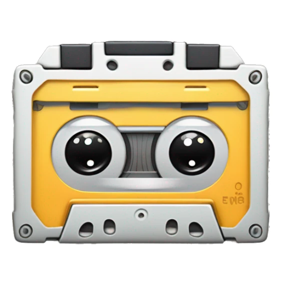 Anthropomorphized Cassette Tape:
A classic cassette tape with wide eyes and a playful grin, holding its spools like little fists. Tape unravels from one side like an arm waving, ready to throw it back to the old-school jams. sticker