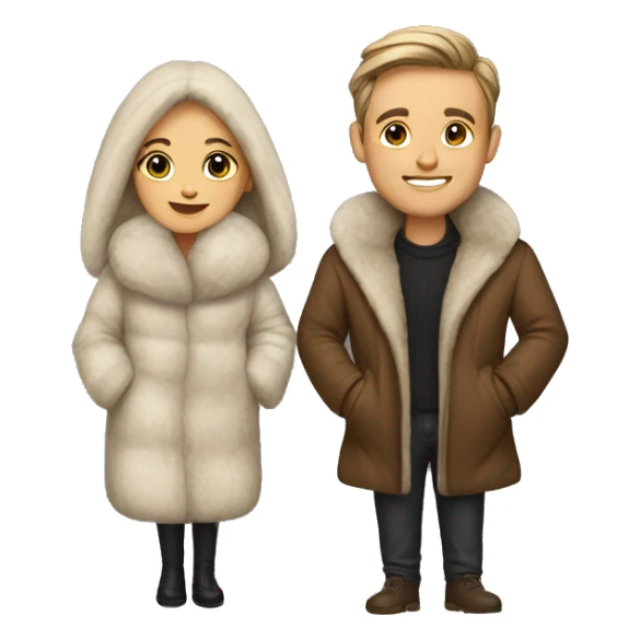 couple in fur coat sticker