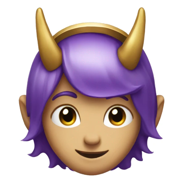 Emoji with the halo having 2  purple horns sticker
