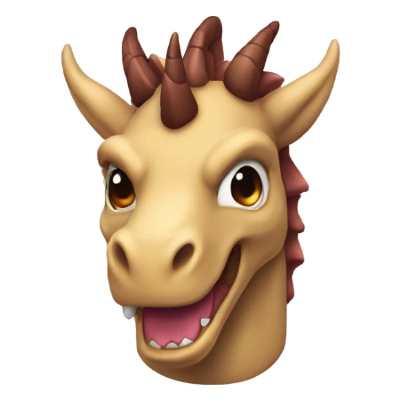 dragon con cabeza de unicornio de color marron sticker