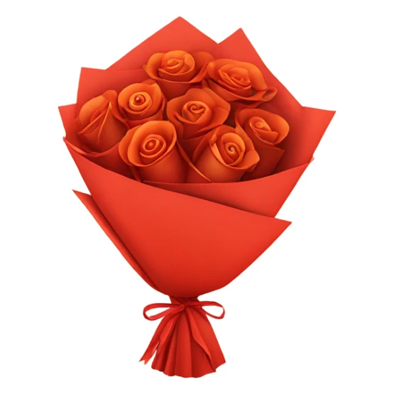 orange light shades  Rose bouquet with red wrap paper  sticker