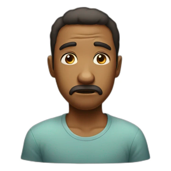 a cartoon character with a sad look on his face sticker