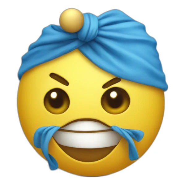 yellow ball with antennae, blue eyes and bandana sticker