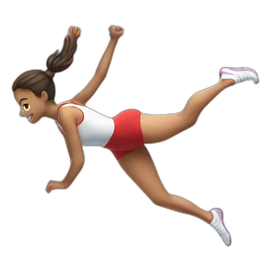 pole vault girl jumping in stockings sticker