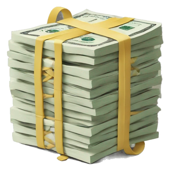 Rubber band stacks of money sticker