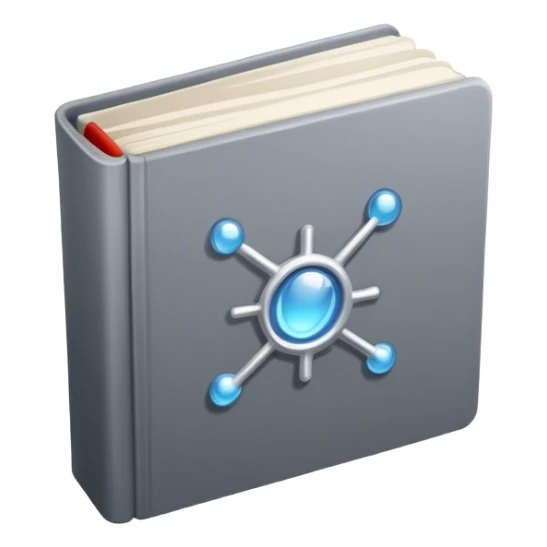 magical grey book of networking with a web sticker
