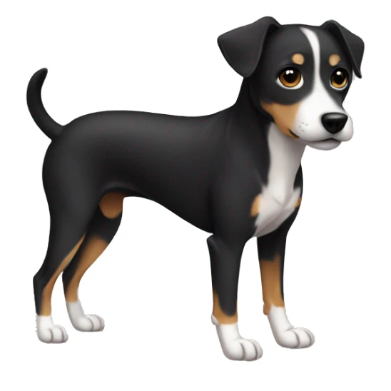 black slim female dog white belly stripe sticker