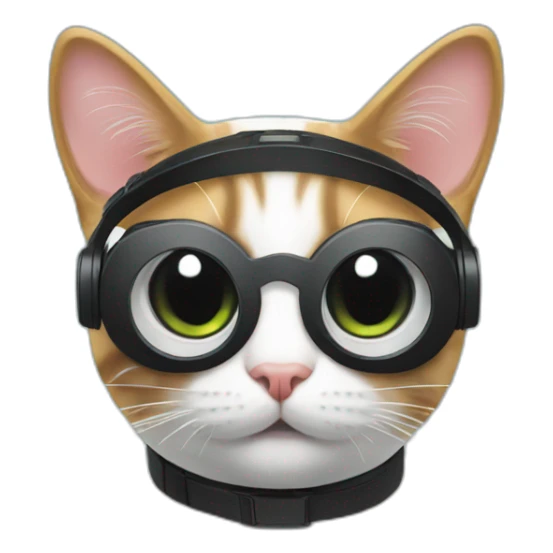 emoji of a a cat wearing an apple vr headset sticker