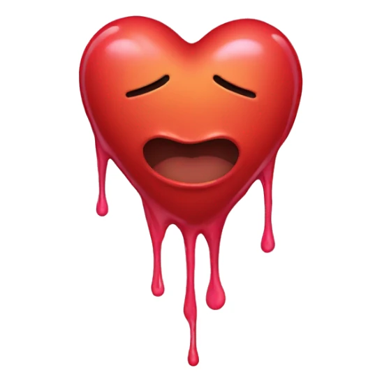 Melting heart sticker
