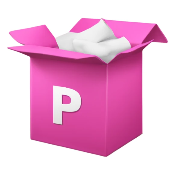 The letter “p” in a pink box like 🅿️ sticker