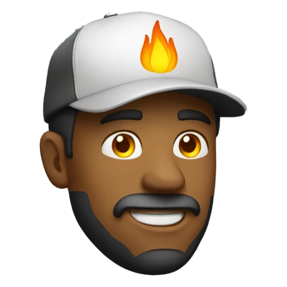 homme en feu  avec casquette sticker
