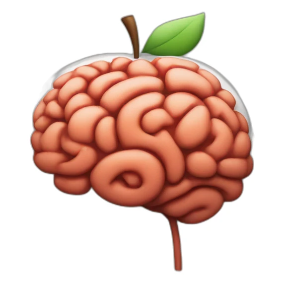 generate a brain enodzi in the apple copany style with the side wiew sticker