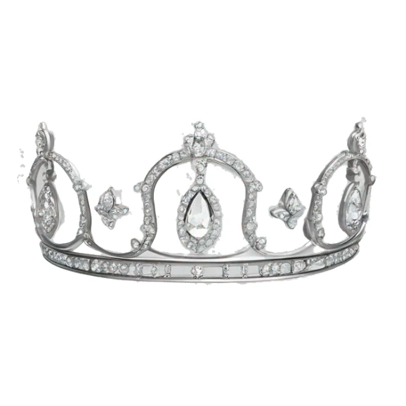 small dainty british diamond tiara silver sticker