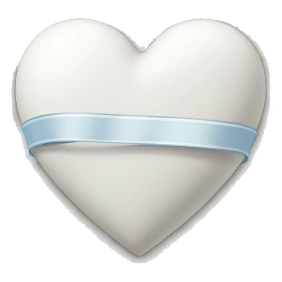 White heart with ribbon sticker
