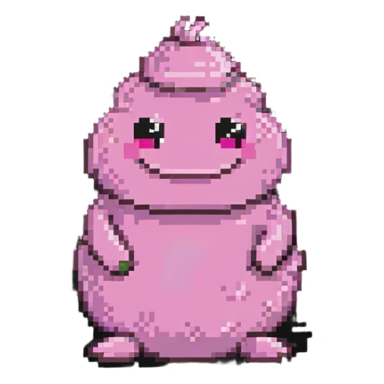 smiling pink poo with happy face sticker