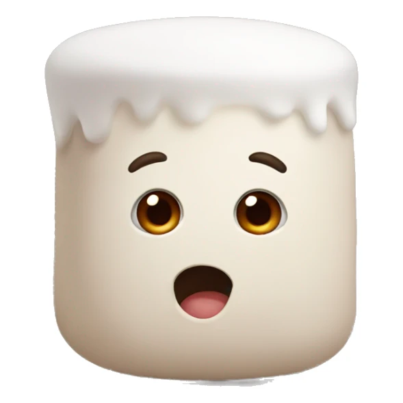 A marshmallow with big brown eyes  sticker