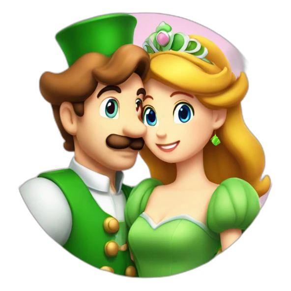 luigi and princess daisy in love  sticker
