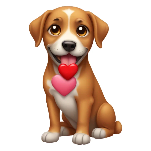 Dog with Heart Kiss  sticker