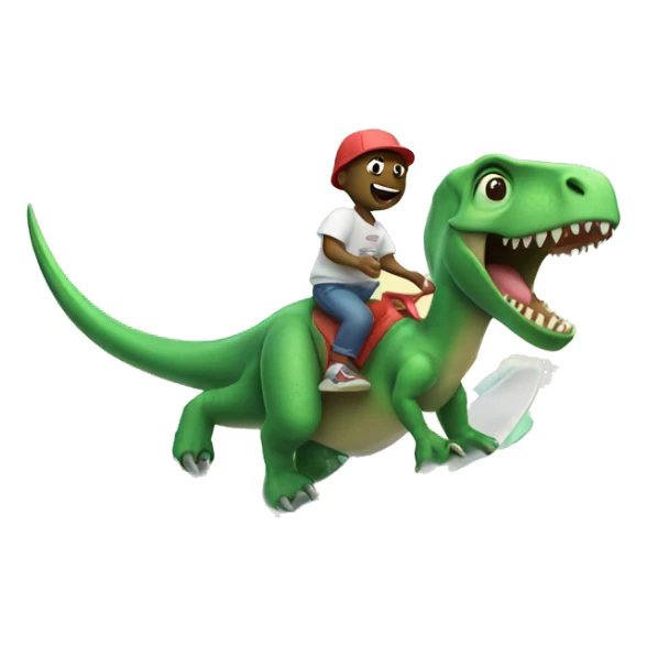 Dinosaur wearing a t shirt riding the waves sticker