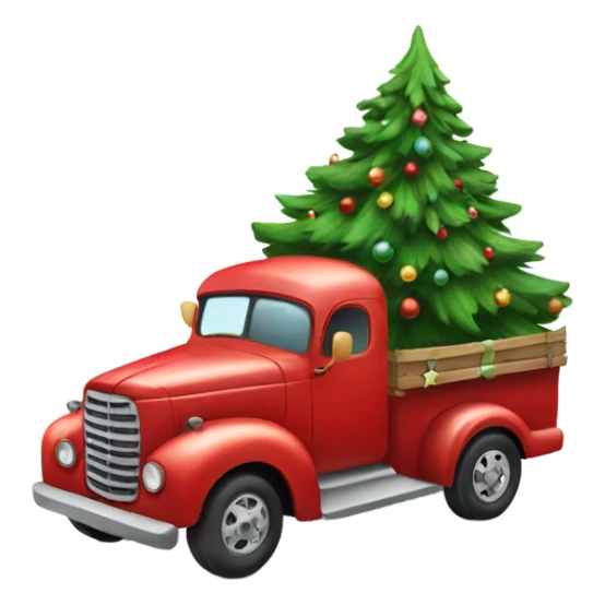 christmas truck with christmas tree sticker