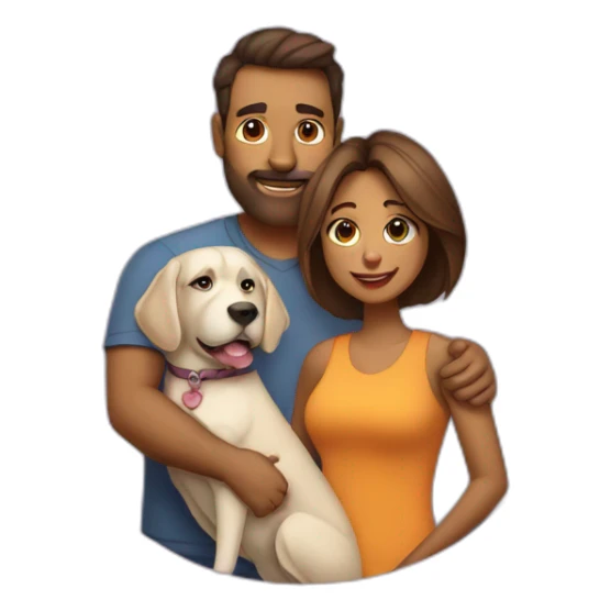 Mom, dad and daughter with dog cone corso  sticker