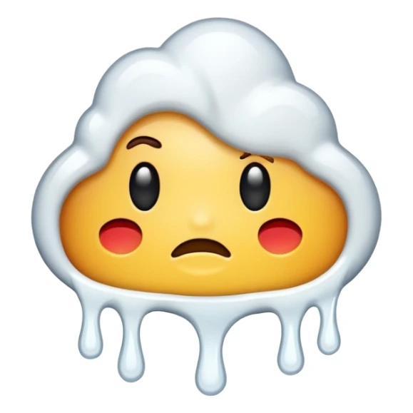 The heat broken emoji in white with sticky white liquid Ozzing out of it sticker