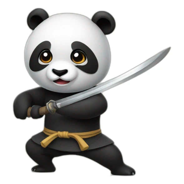 Un panda habillé en ninja avec un masque et un sabre sticker