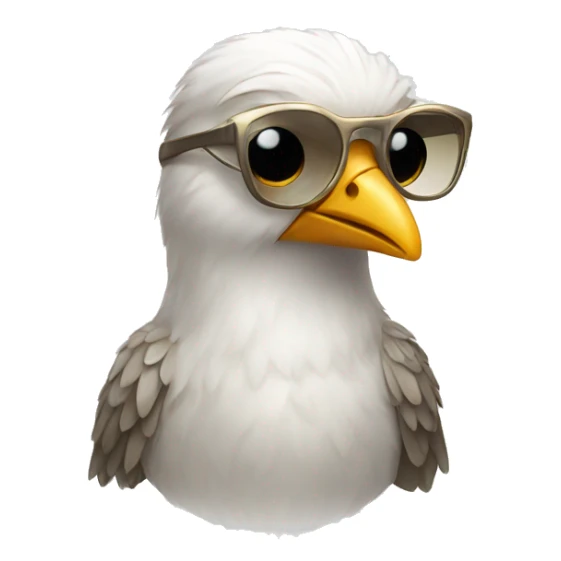 A bird wearing in pearl sunglasses sticker