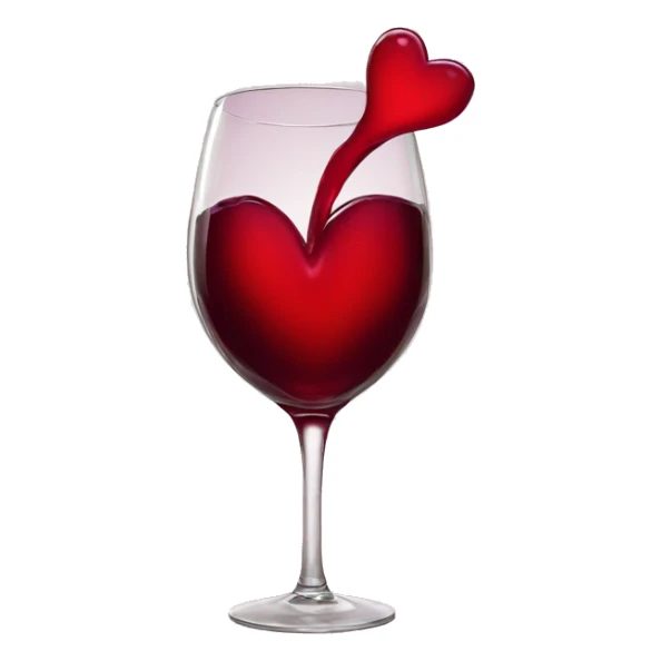 Hearts coming out of wine sticker