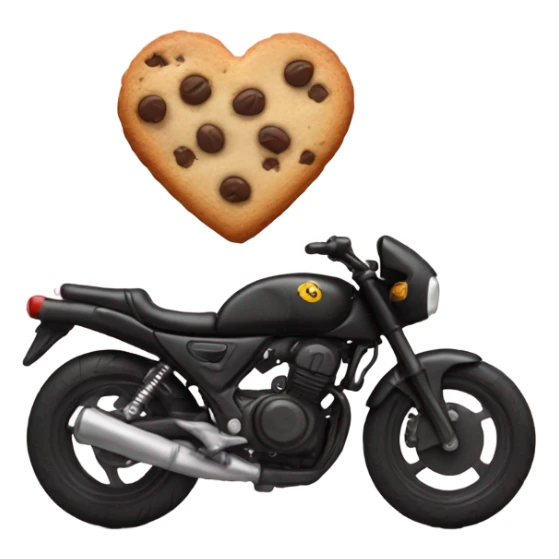cookie heart with black motorbike  sticker
