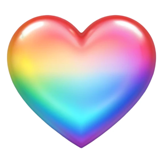 heart with a holographic rainbow shine sticker