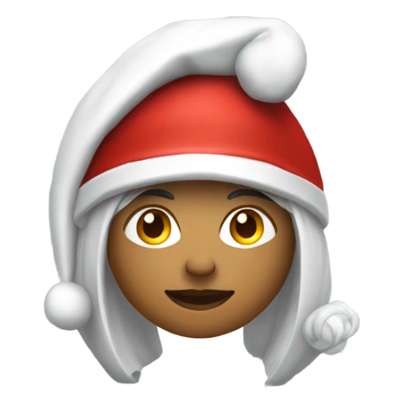 white spartan female wearing red santa hat sticker
